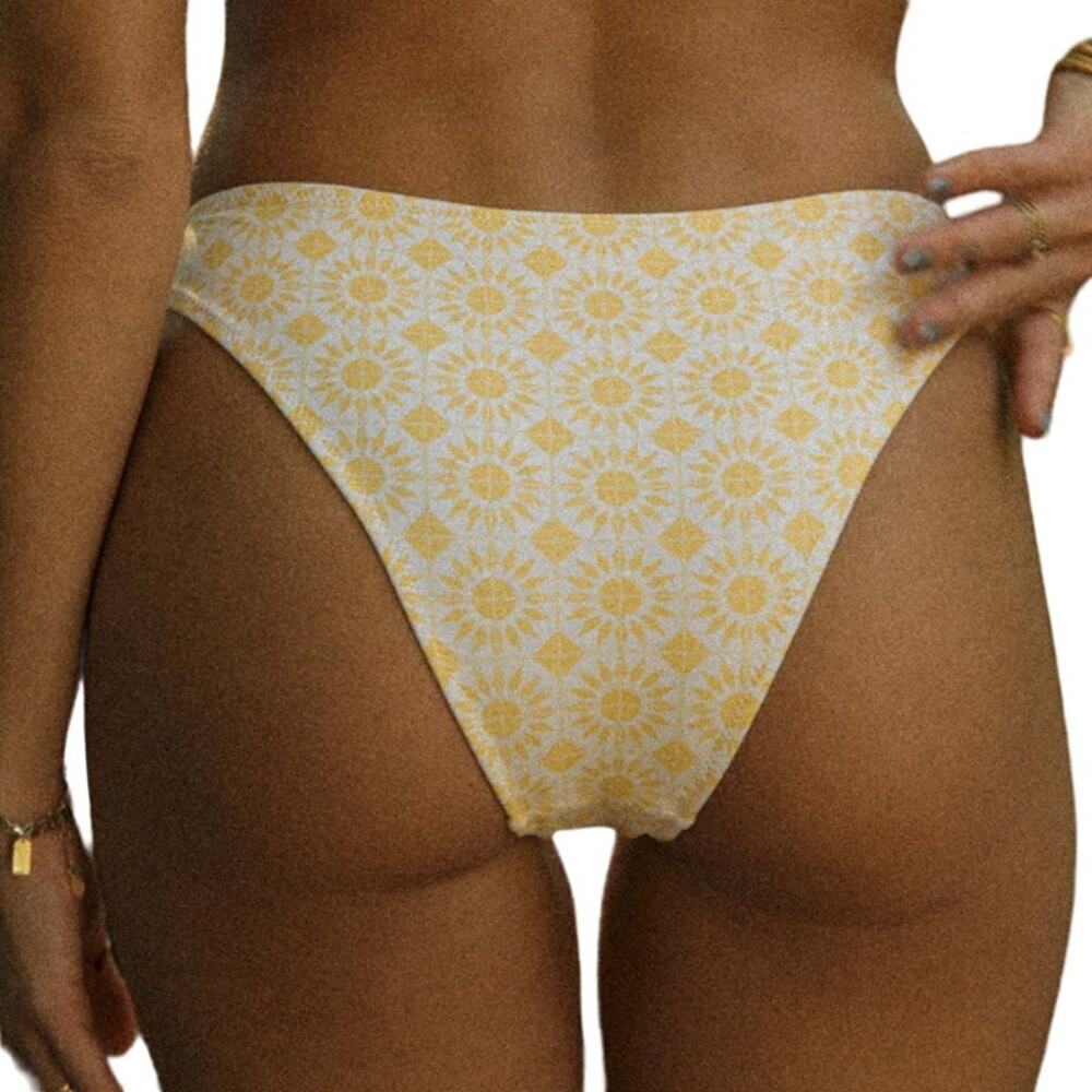 Yellow Sunburst High-Leg Bikini Bottom - Picture 2 of 2
